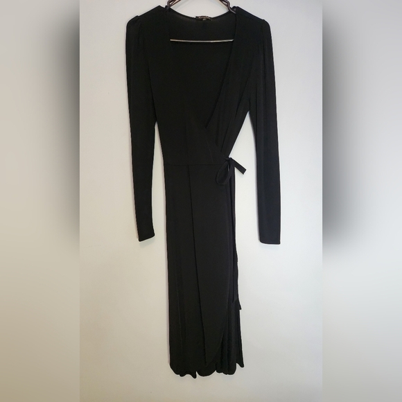 Massimo Dutti, Size Small, Black, V-Neck, Midi/Maxi Length, Long Sleeve, Elegant - Picture 1 of 8